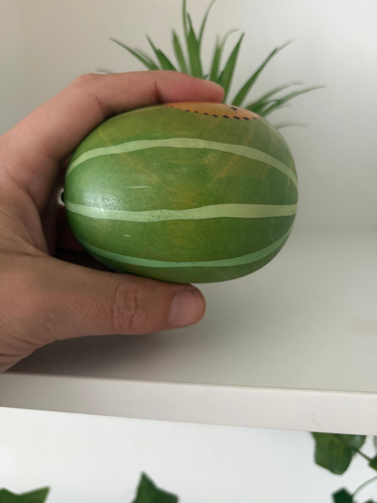 Rare vintage watermelon kokeshi by Hiroe Fukushima