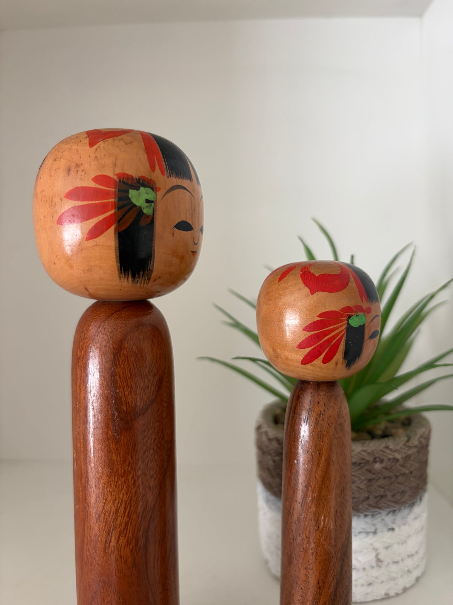 Set off two rare Vintage Creative Kokeshi by Hitokura Masamkido