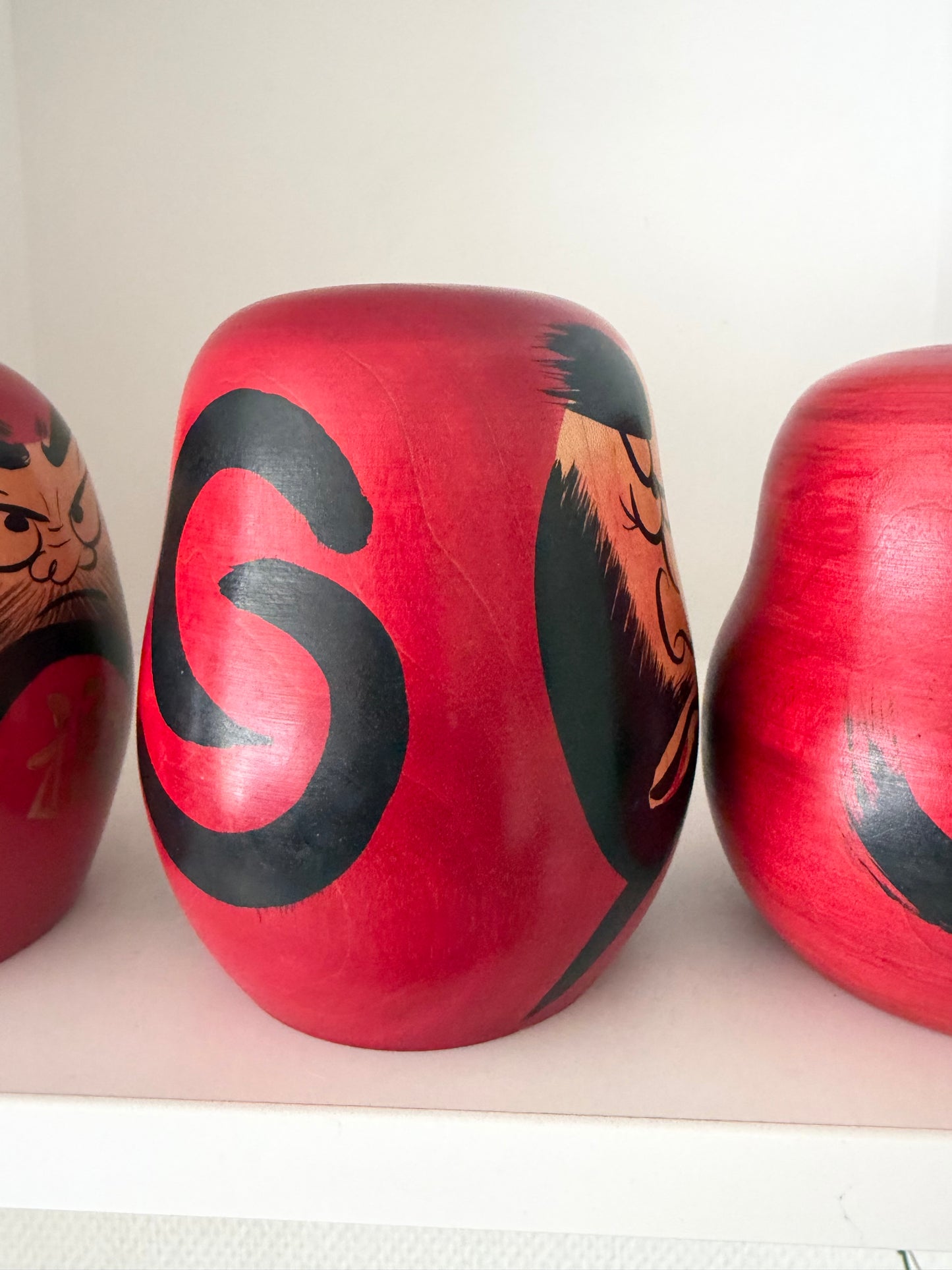 Complete first edition collection of 10 Daruma kokeshi by the Sony Family Club