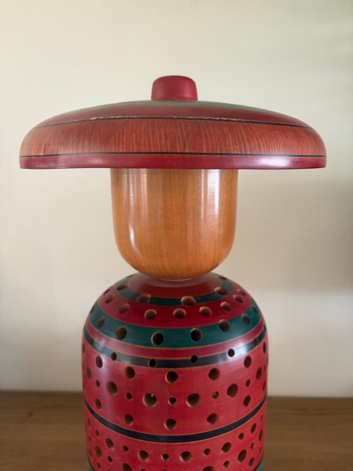 Exclusive one of kind Tsuchiyu kokeshi lamp by Yukinori Chennoh!