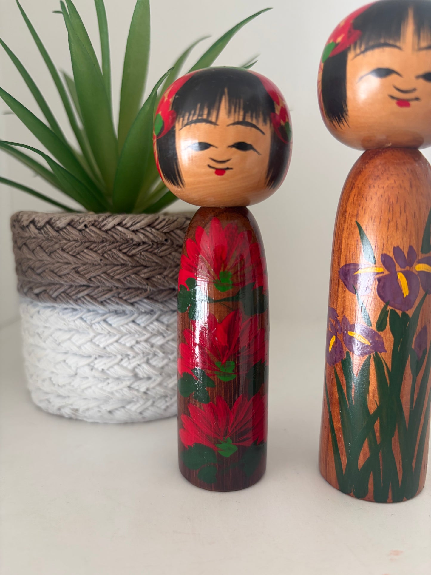 Set off two rare Vintage Creative Kokeshi by Hitokura Masamkido