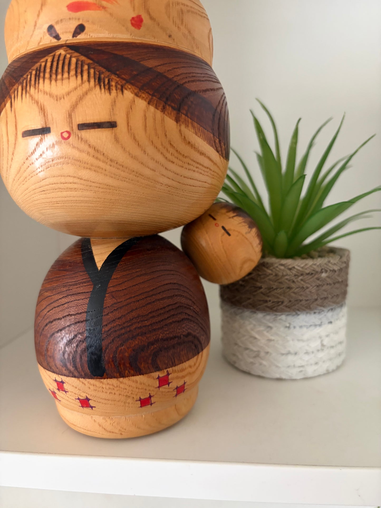 Rare Vintage chunky Mother and child kokeshi by Iwasaki Nobue