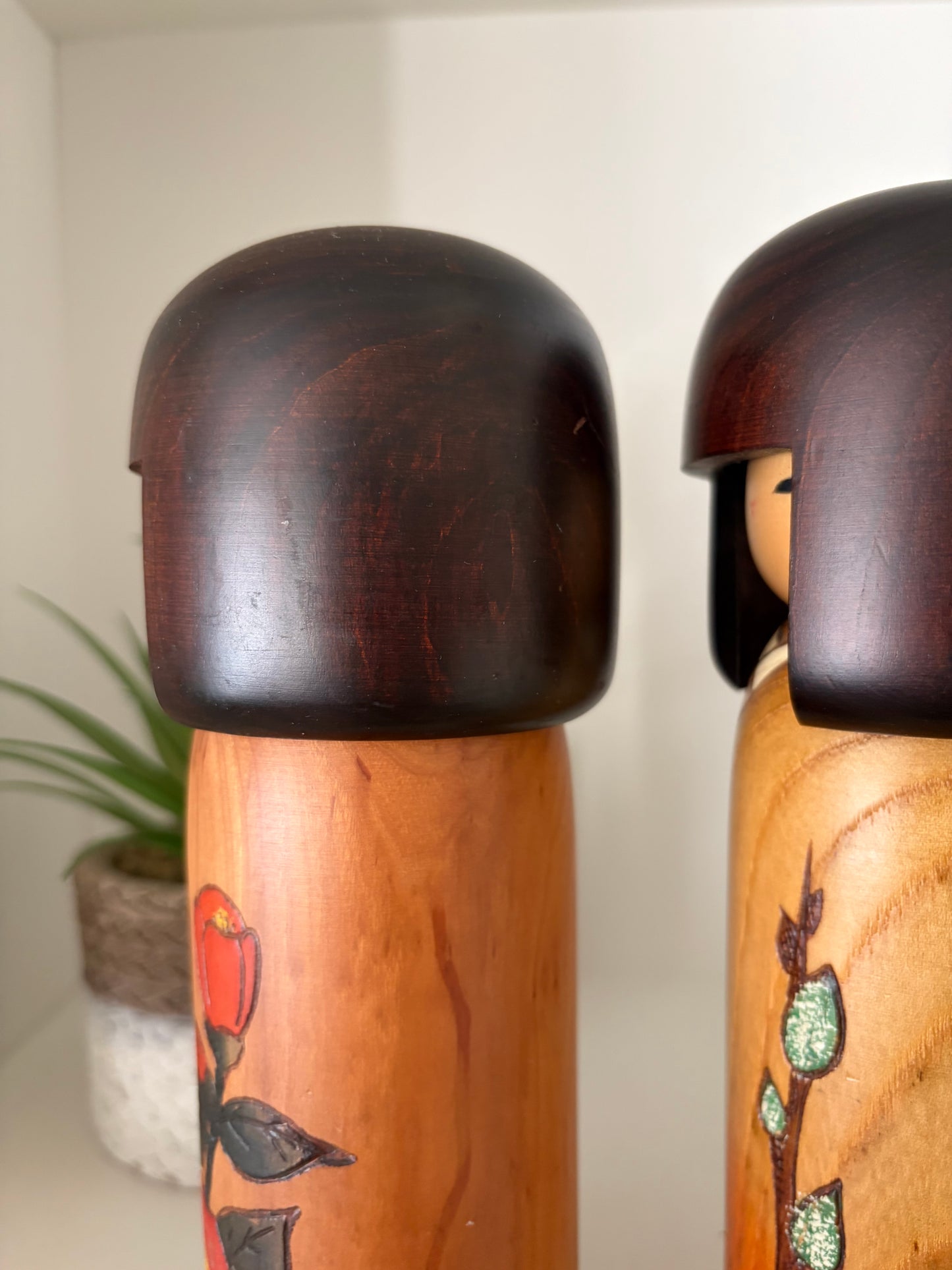 Set of two vintage Gumma kokeshi by Usaburo