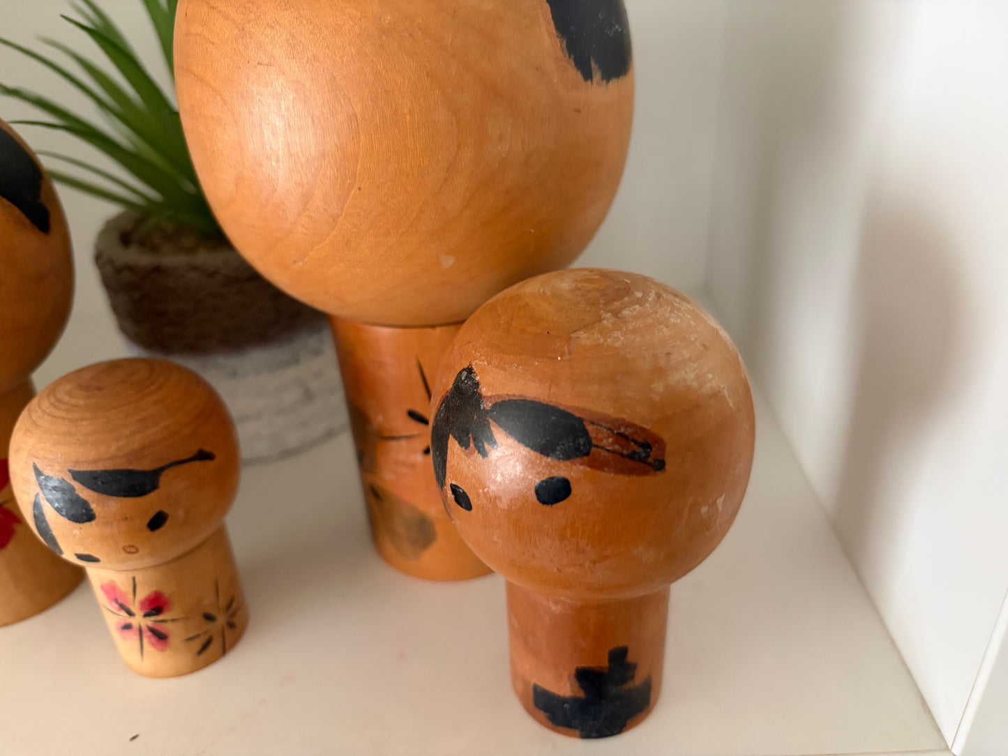Rare Vintage set off two Creative Kokeshi by renowned artisan Ikuyoshi Yokozuka