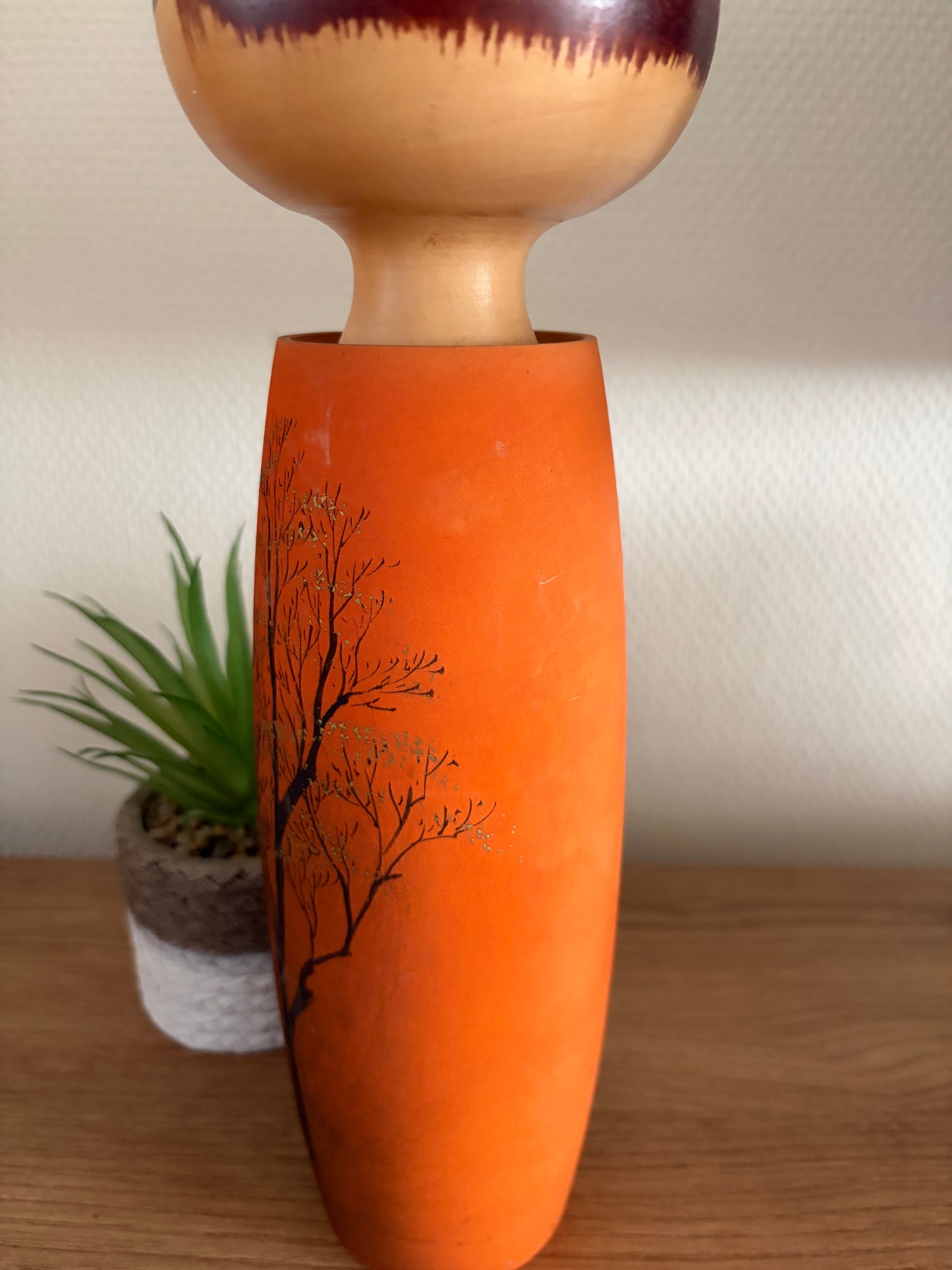 Exclusive vintage Sosaku kokeshi by Aoki Ryoka (1931-)