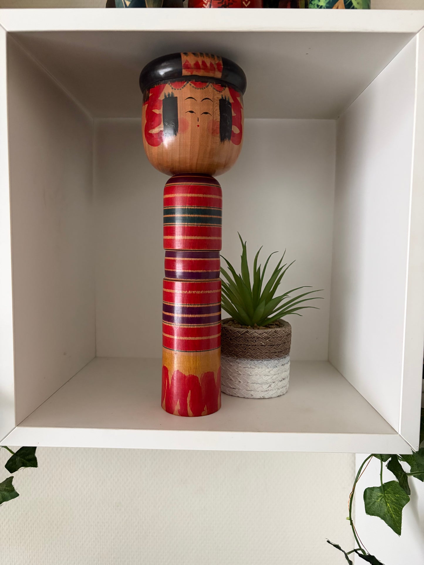 Vintage Yajiro kokeshi by Niiyama Hisashi with hat