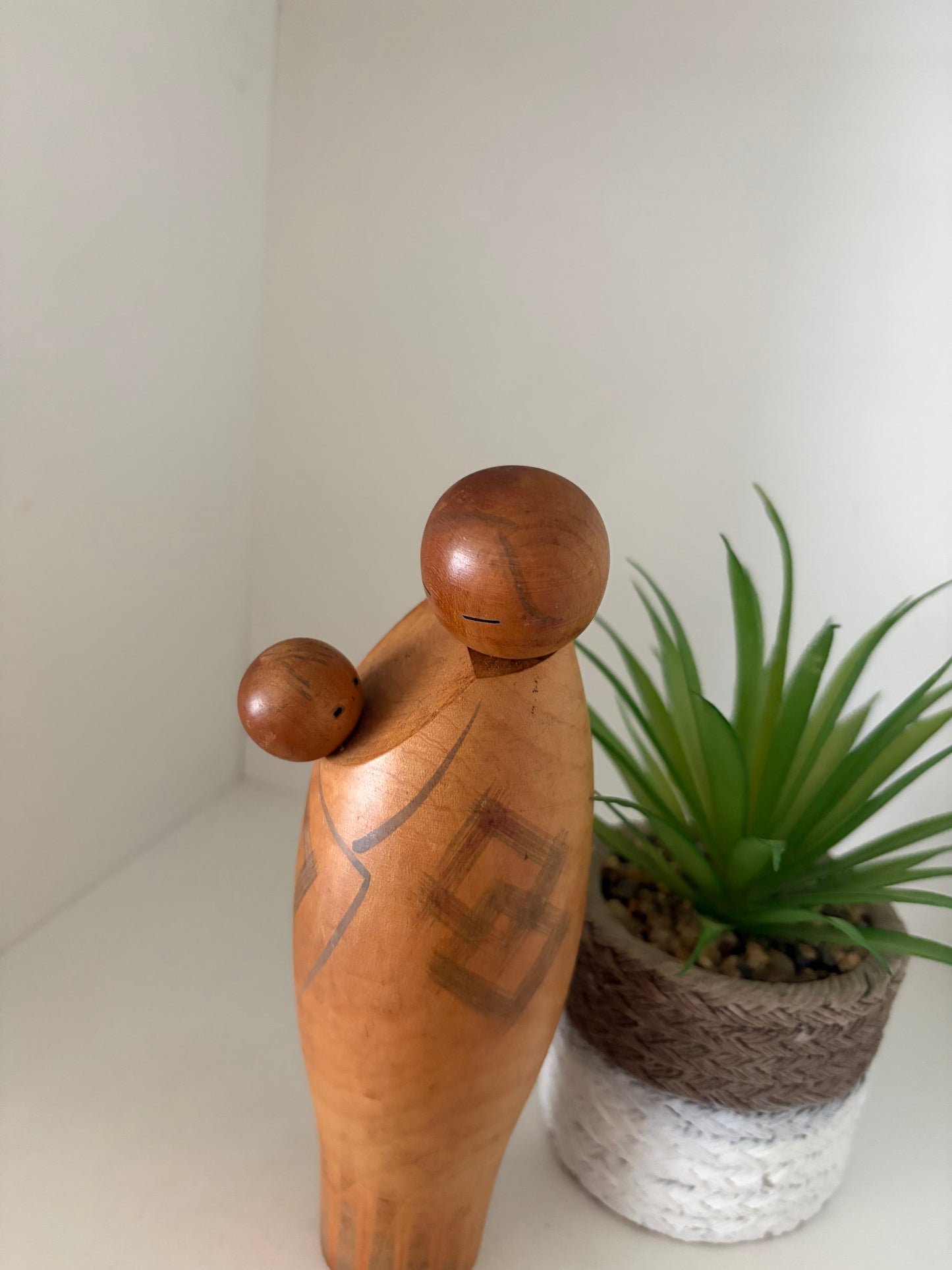 Vintage Sosaku kokeshi - Mother and Child