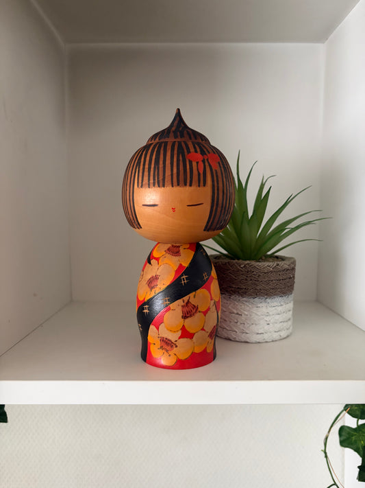 Rare vintage Sosaku kokeshi by Yuji Kawase (1938-)