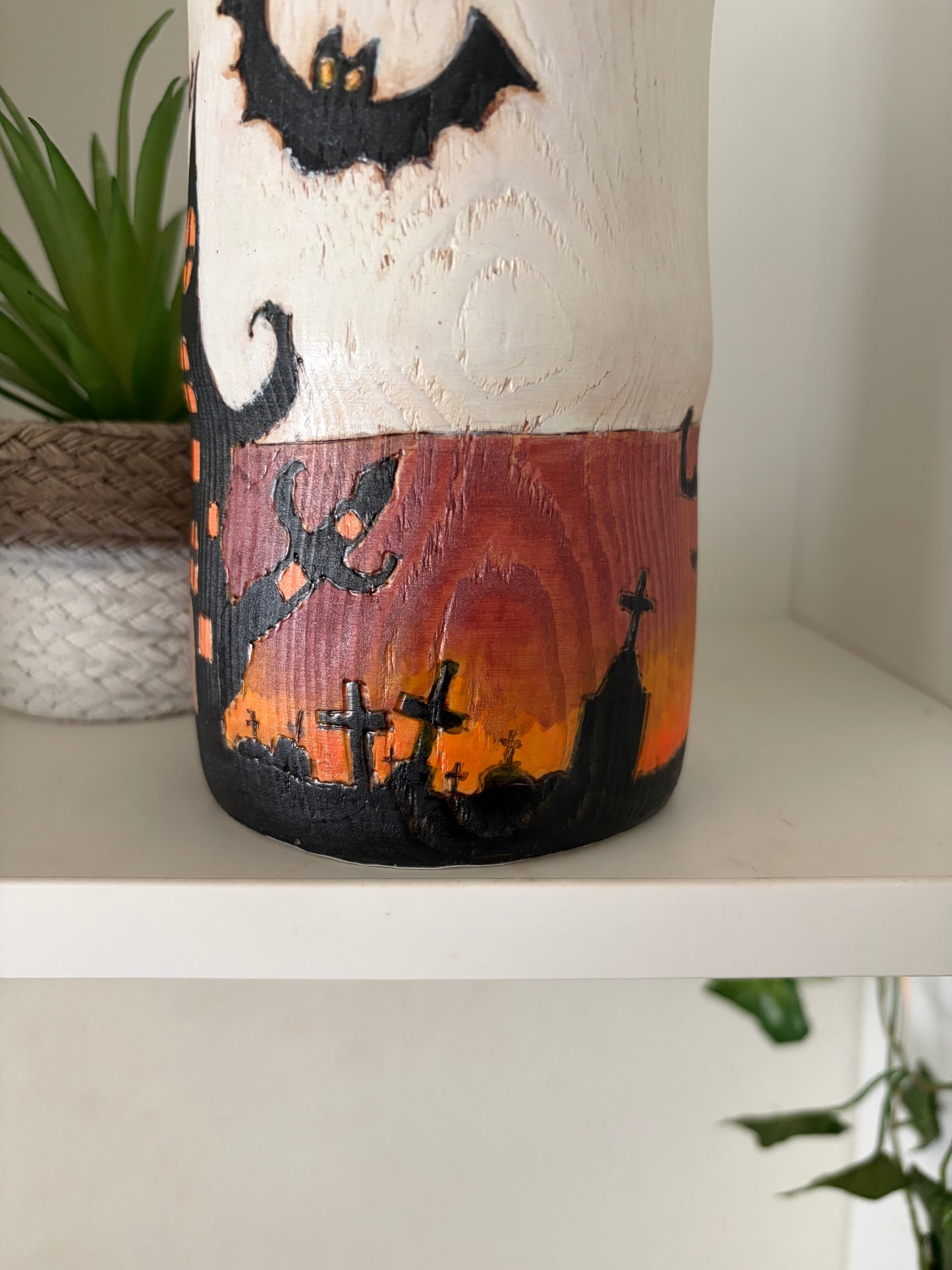 Modern Sosaku kokeshi by Yuko Yamazaki is part of her Halloween Series - With box