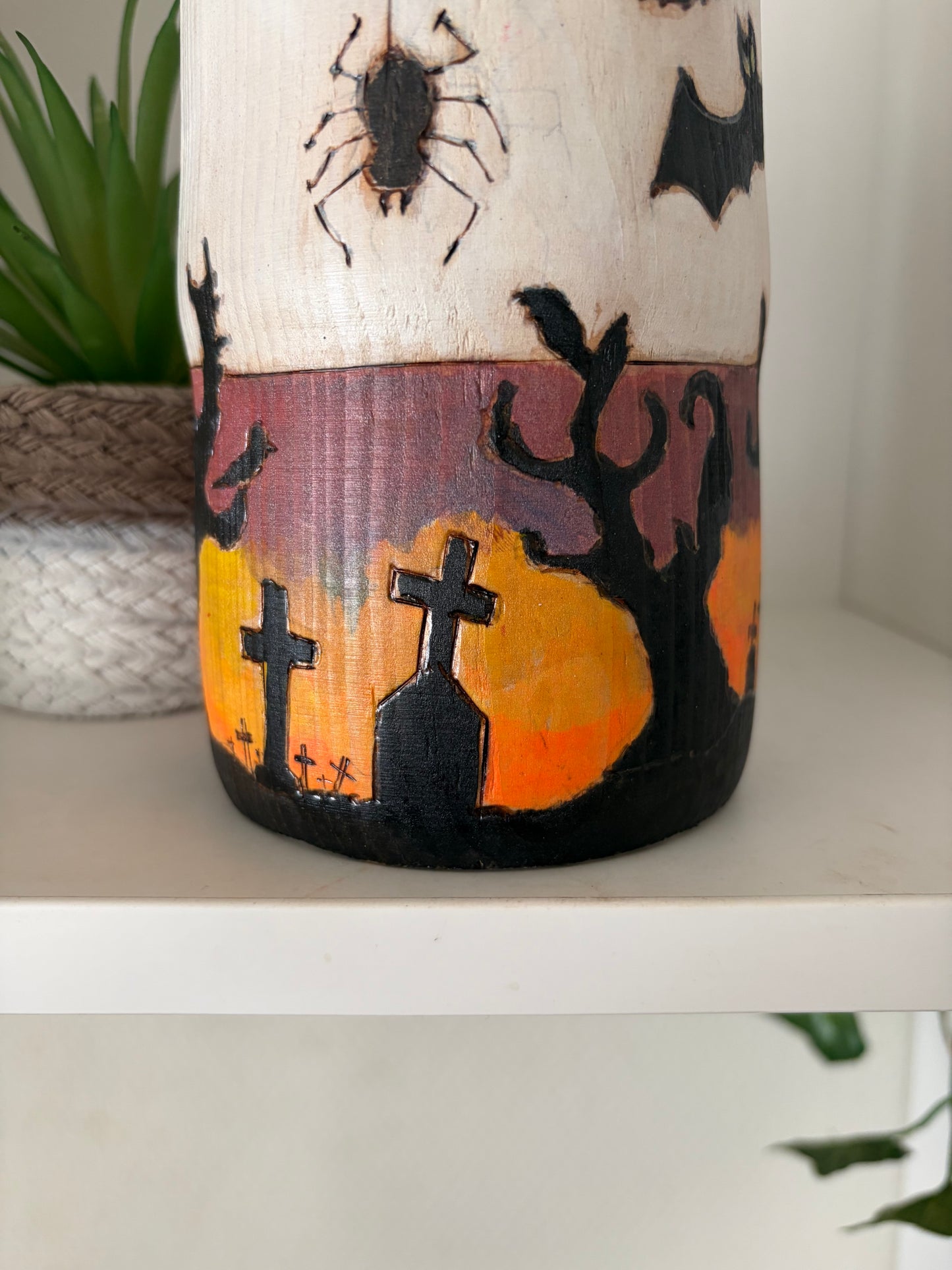 Modern Sosaku kokeshi by Yuko Yamazaki is part of her Halloween Series - With box