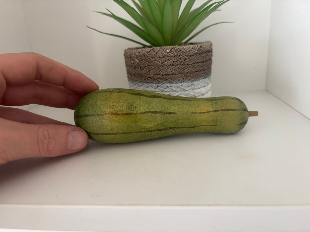 Rare cucumber kokeshi by Hiroe Fukushima