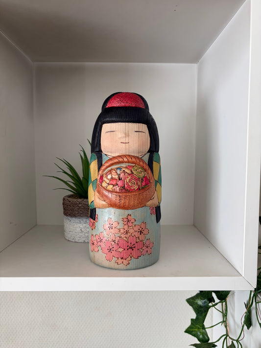 Modern Sosaku kokeshi by Yuko Yamazaki is part of her Halloween Series - With box