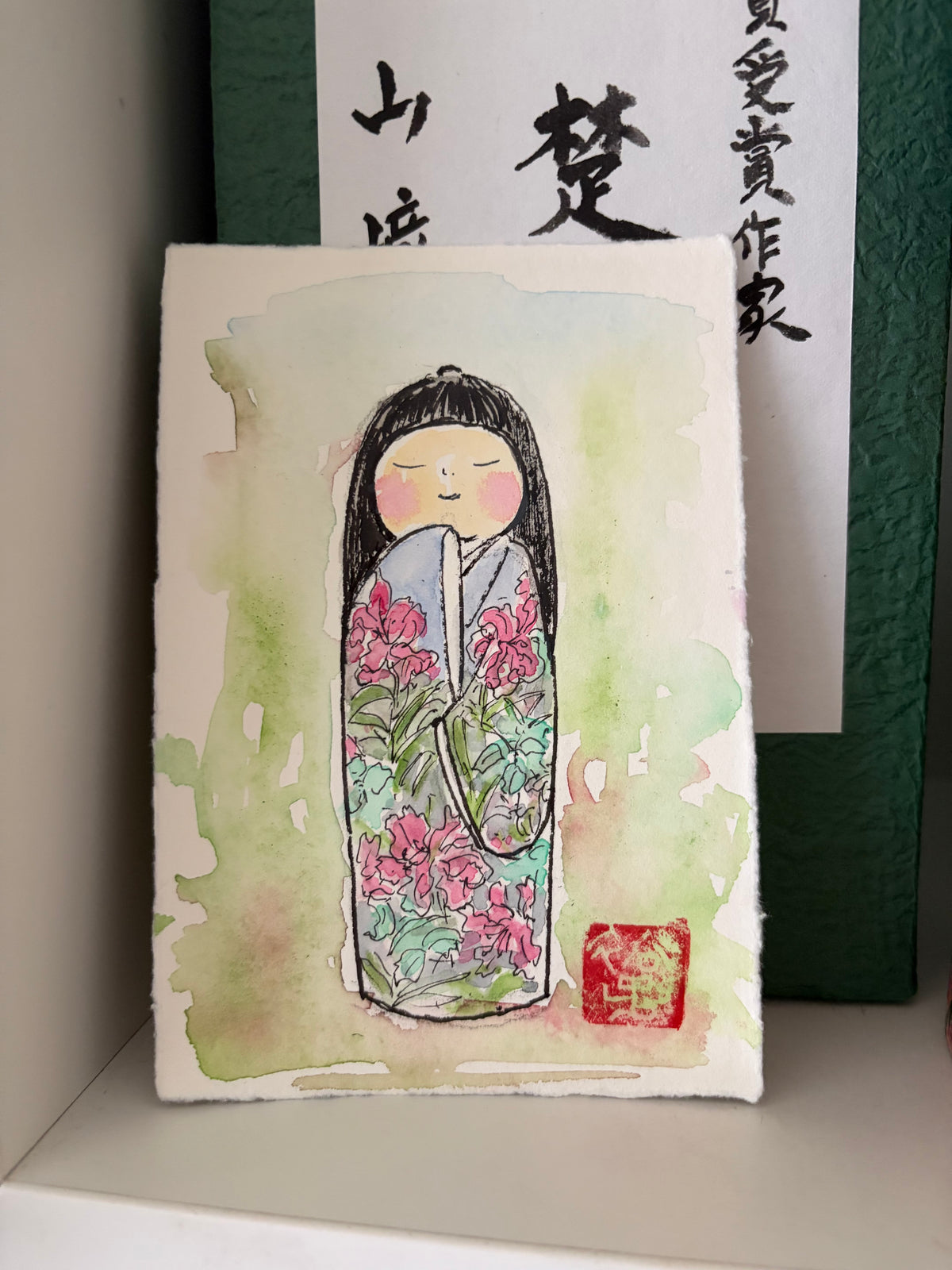 Exclusive one of a kind kokeshi by Yuko Yamazaki