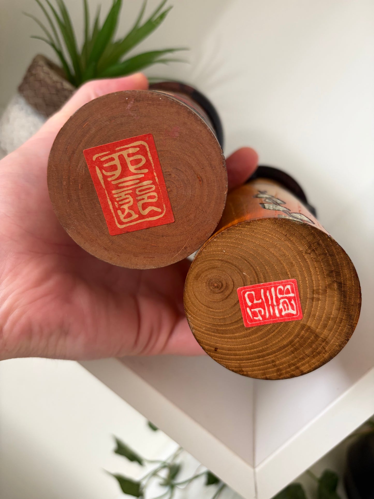 Set of two vintage Gumma kokeshi by Usaburo