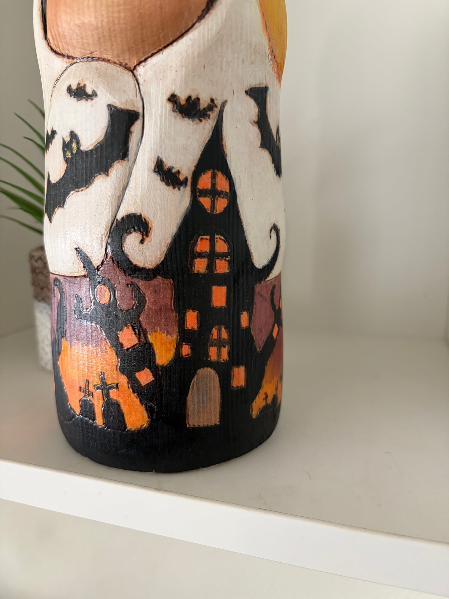 Modern Sosaku kokeshi by Yuko Yamazaki is part of her Halloween Series - With box
