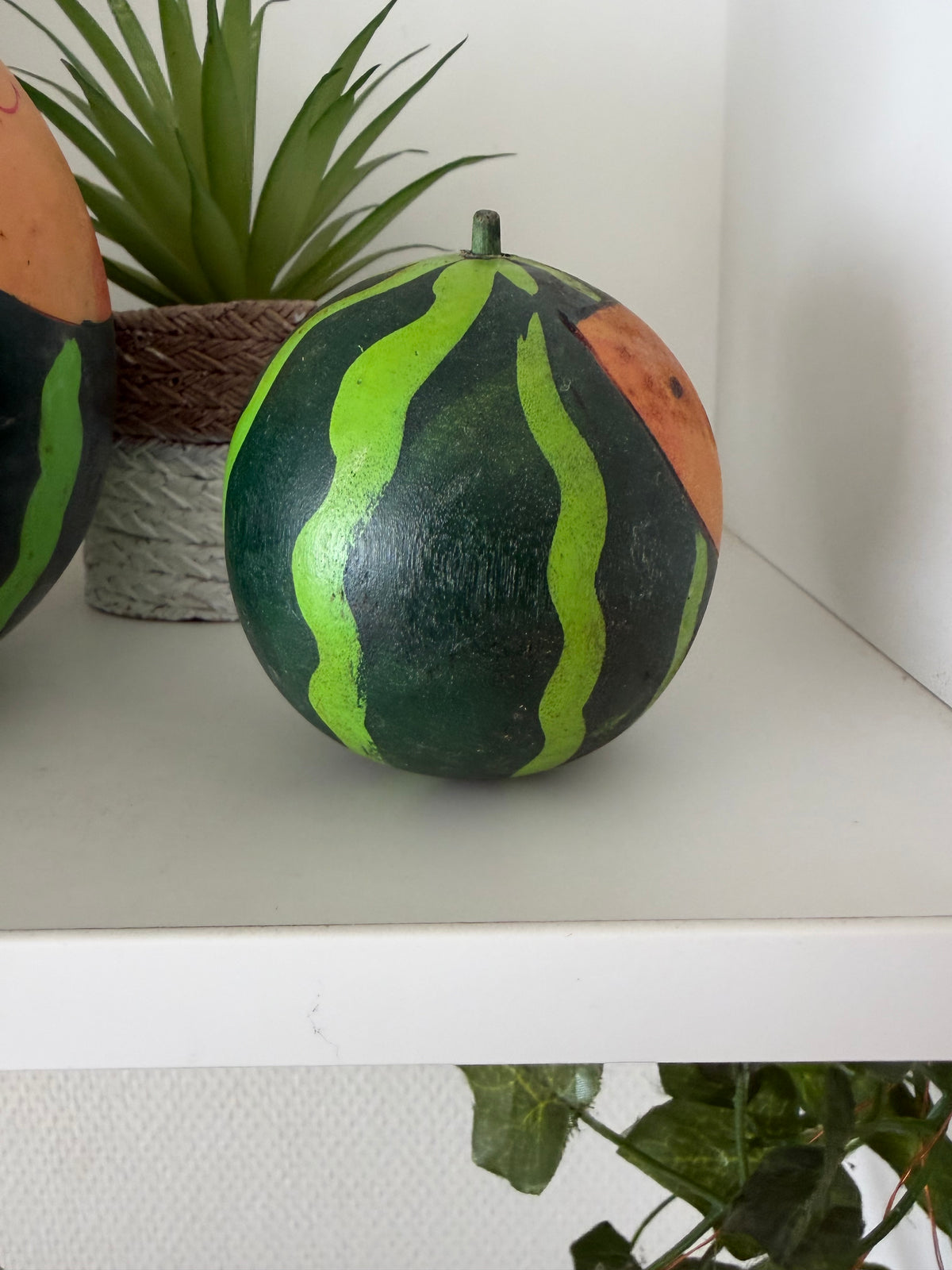 Rare vintage set watermelons kokeshi by Hiroe Fukushima