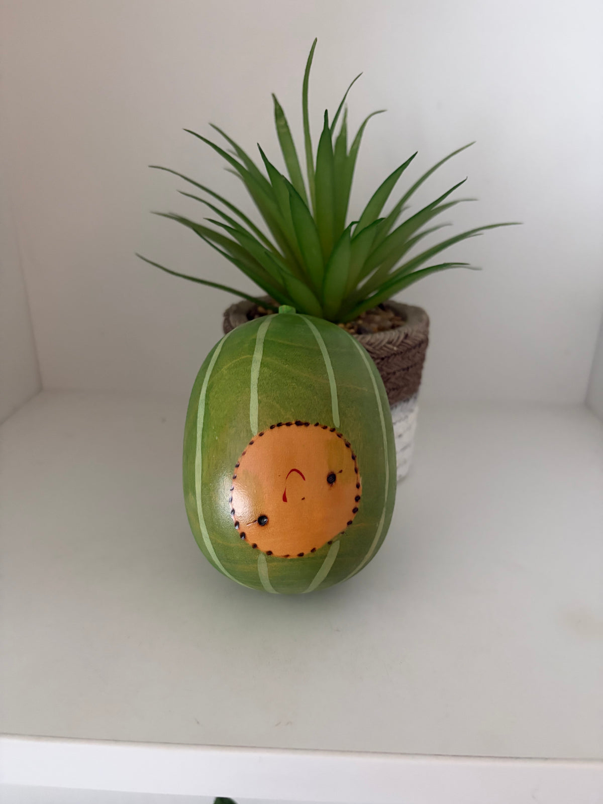 Rare vintage watermelon kokeshi by Hiroe Fukushima