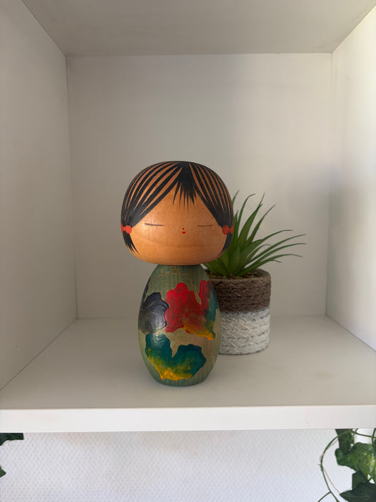 Vintage creative kokeshi by Yuji Kawase (1938-)