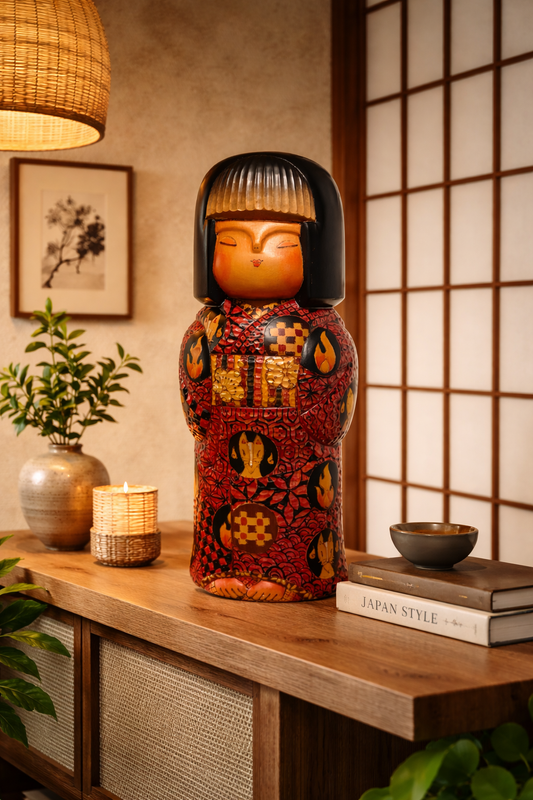 Exclusive vintage Sosaku kokeshi by Kato Tatsuo (1940-) - 39cm
