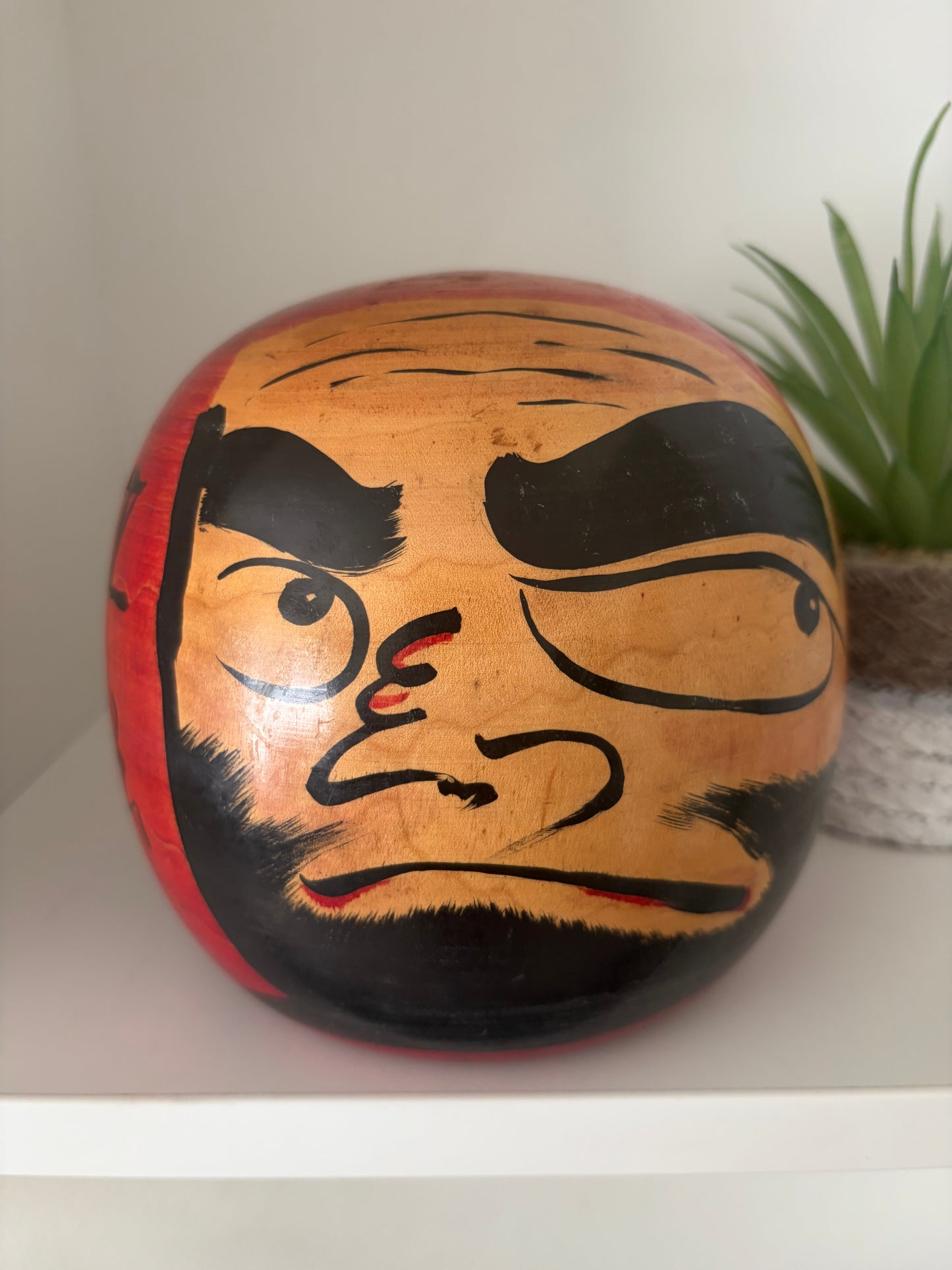 Big massive vintage Daruma kokeshi by Shogo Shinkai