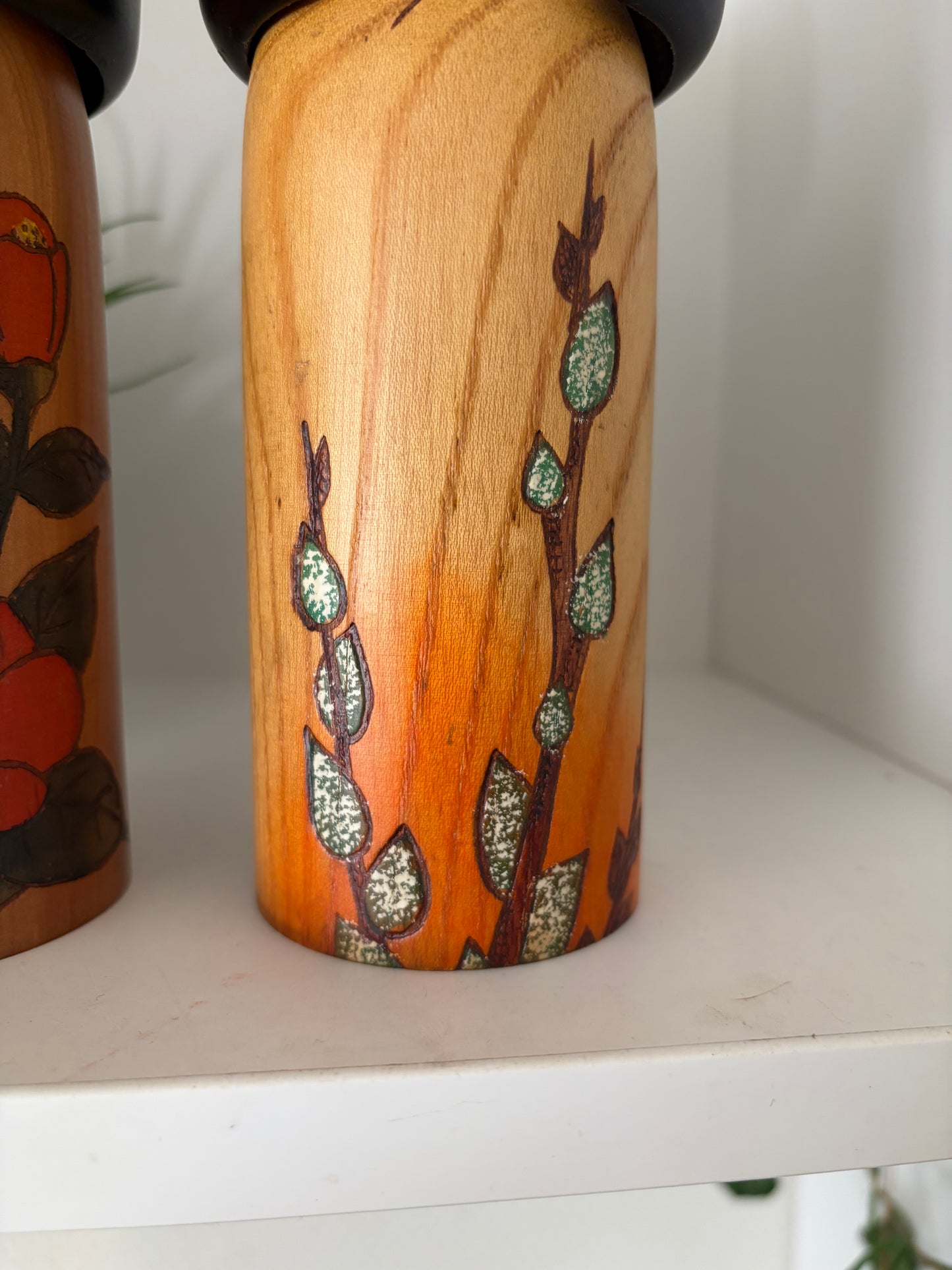 Set of two vintage Gumma kokeshi by Usaburo