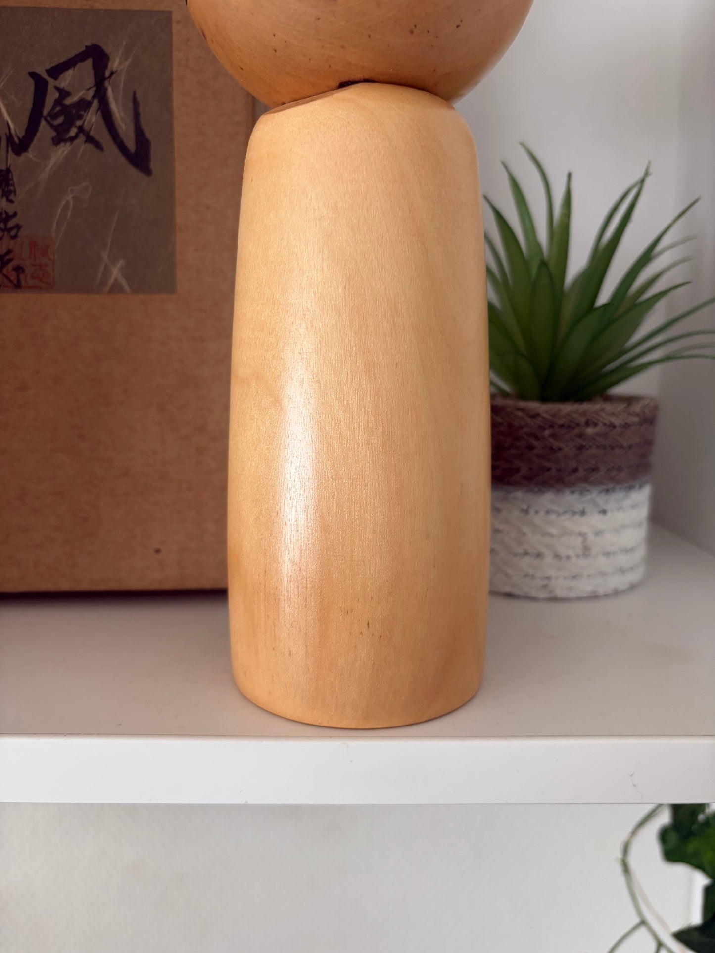Rare vintage Sosaku kokeshi by Yuji Kawase (1925-) with original box