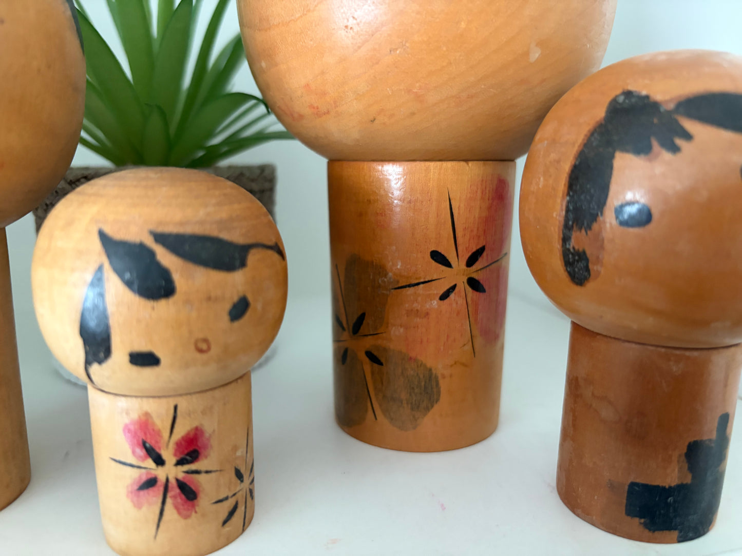 Rare Vintage set off two Creative Kokeshi by renowned artisan Ikuyoshi Yokozuka