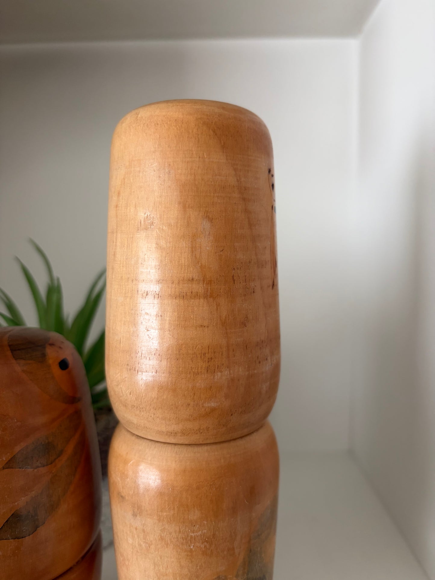 Rare Vintage set off two Creative Kokeshi by renowned artisan Ikuyoshi Yokozuka