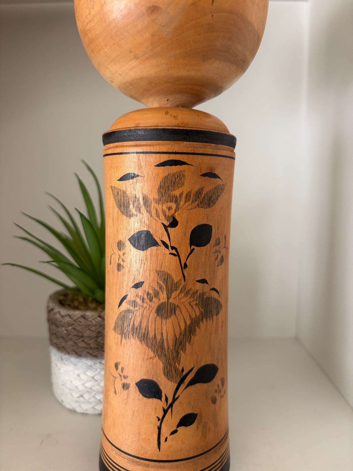 Vintage traditional Monochrome Naruko kokeshi