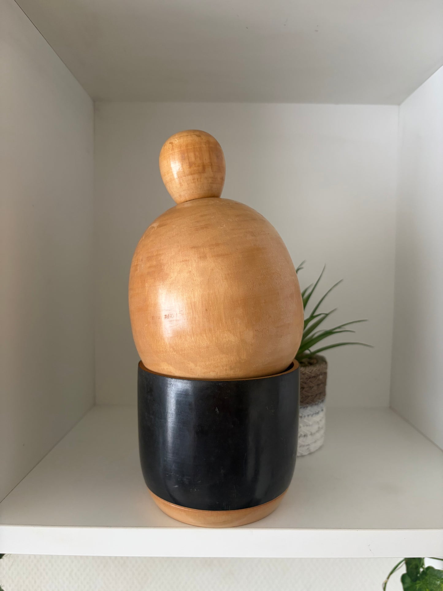 Chunky vintage Sosaku kokeshi by Sato Suigai (1920-)