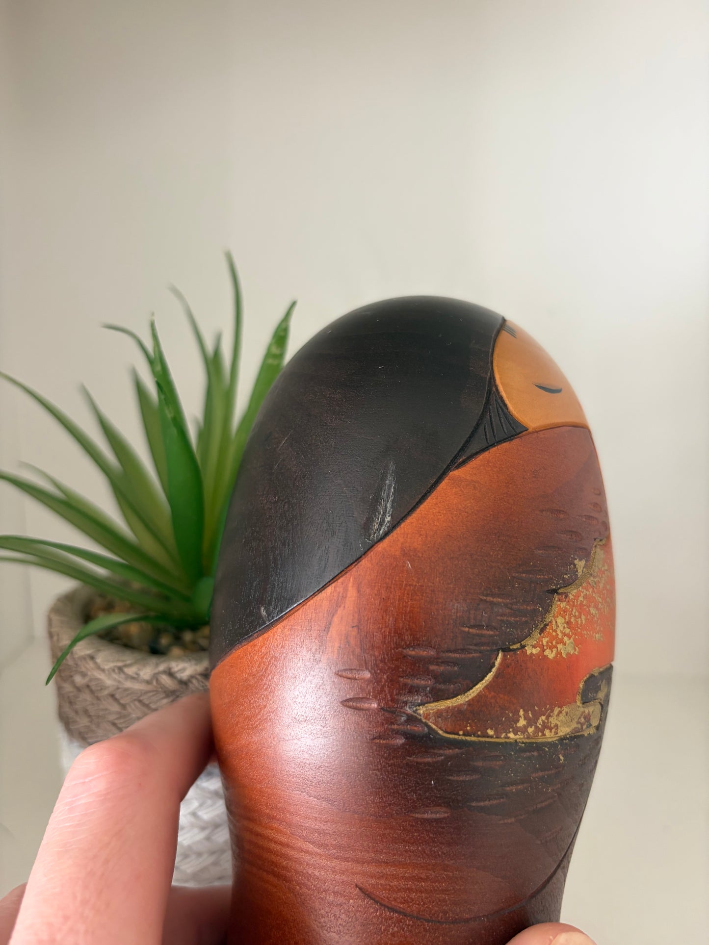 Vintage Sosaku kokeshi by Aoki Ryoka (1931-)