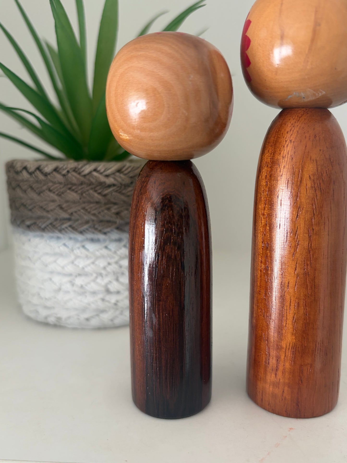 Set off two rare Vintage Creative Kokeshi by Hitokura Masamkido
