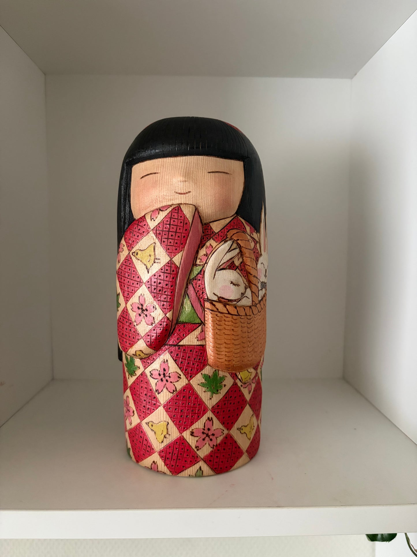 Modern Sosaku kokeshi by Yuko Yamazaki is part of her Easter Series - With box