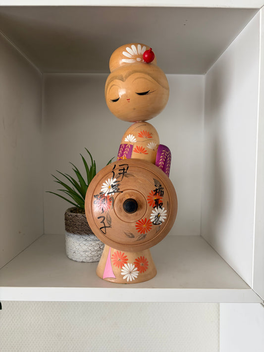 Vintage Sosaku kokeshi by Sadao Kishi (1932-1998)