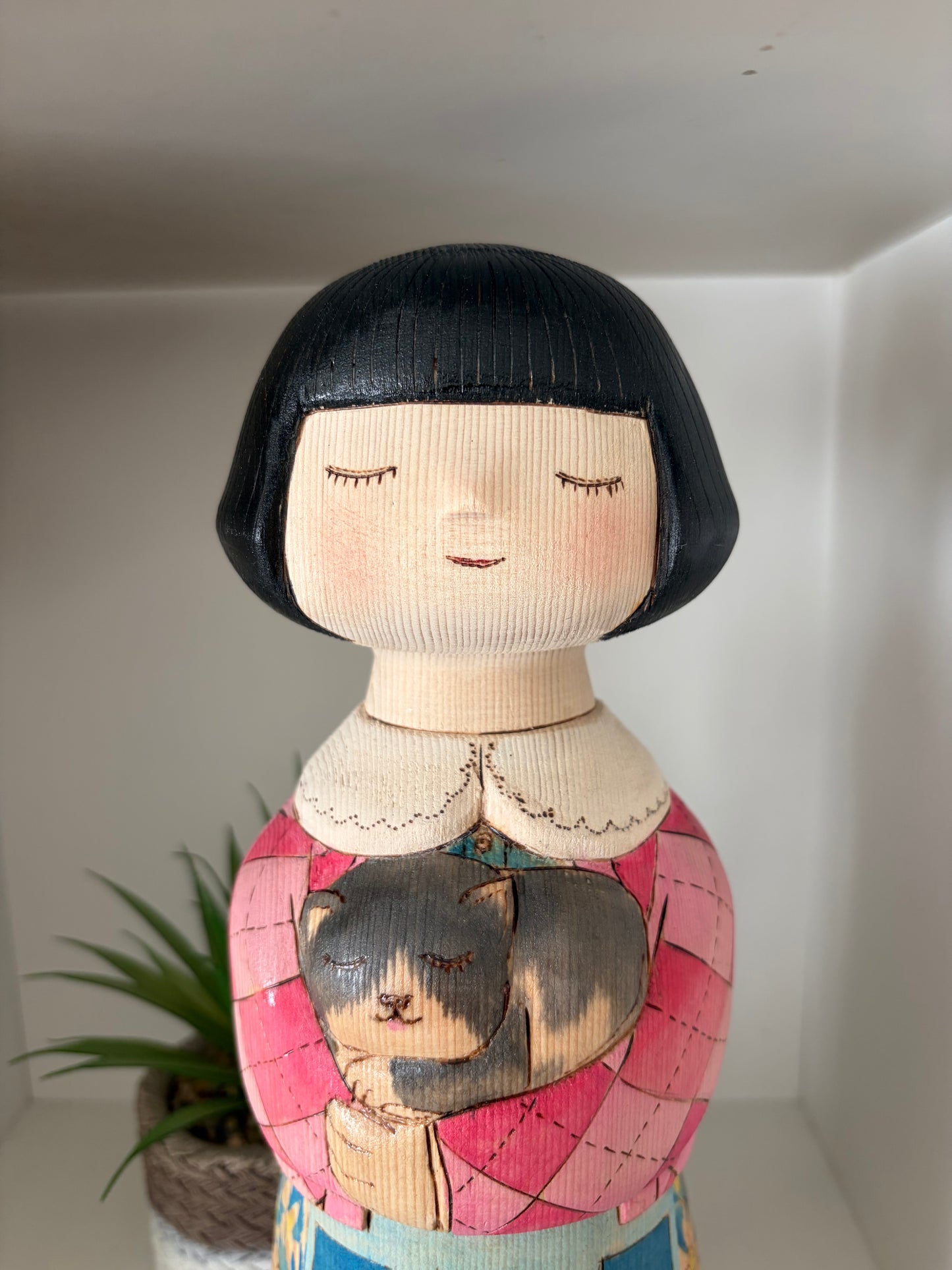Unique Modern Sosaku kokeshi by Yuko Yamazaki - With box