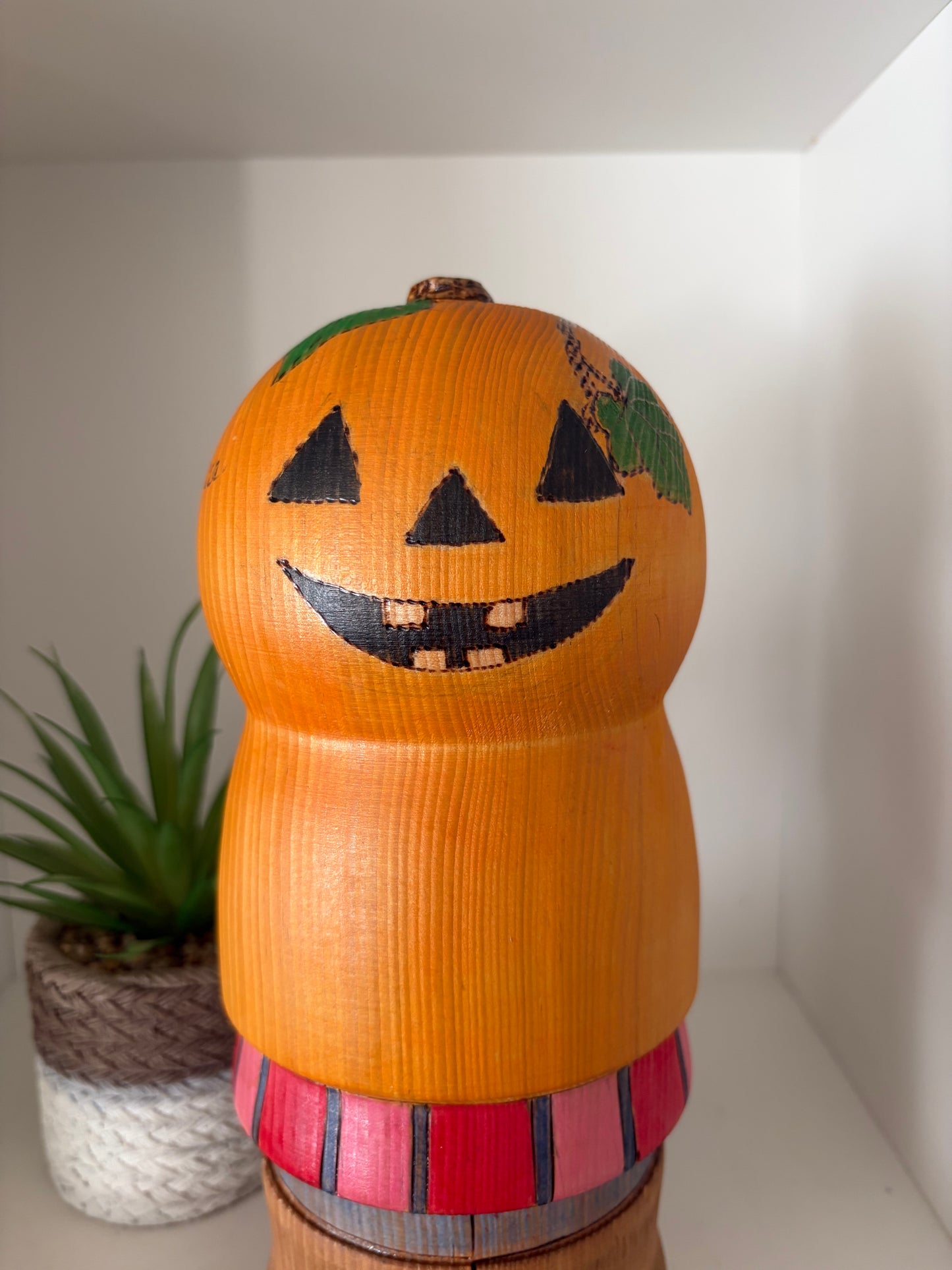 Modern Sosaku kokeshi by Yuko Yamazaki is part of her Halloween Series - With box