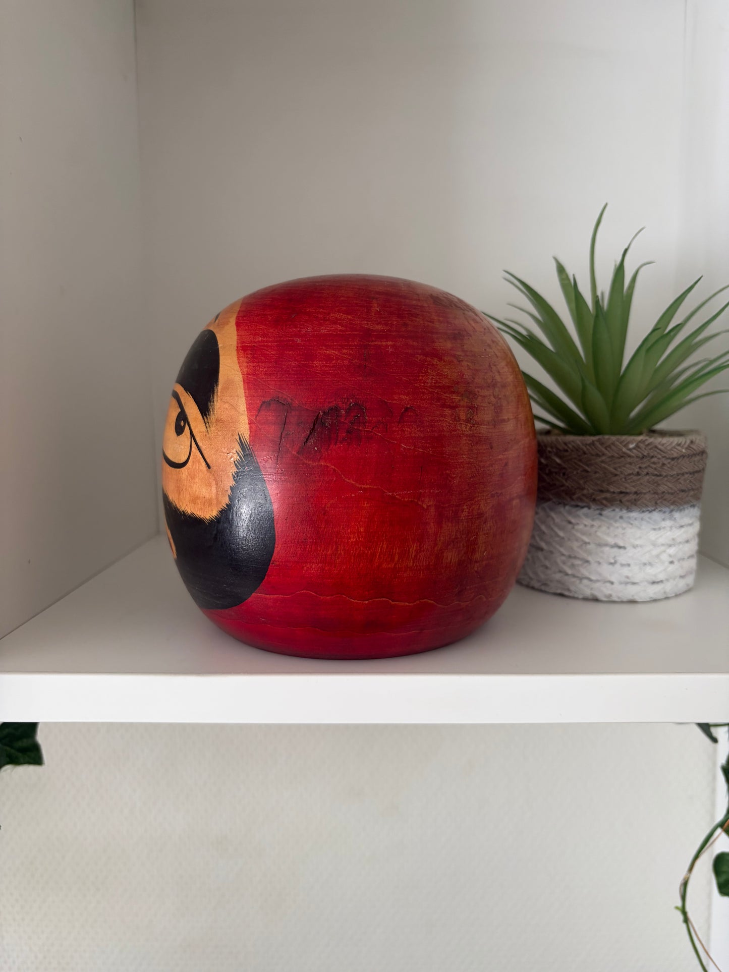 Big massive vintage Daruma kokeshi by Shogo Shinkai