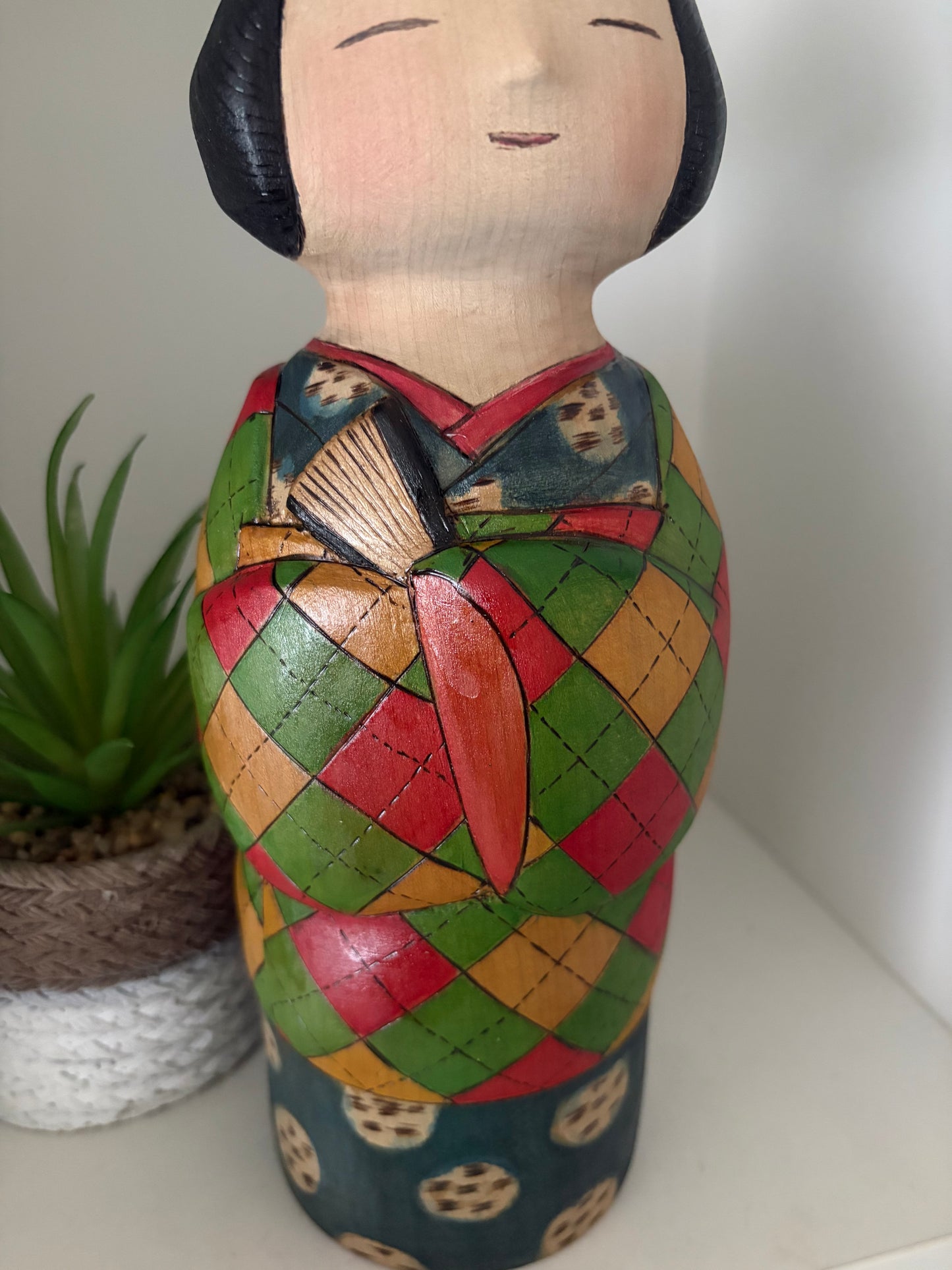 Unique Modern Sosaku kokeshi by Yuko Yamazaki - With box