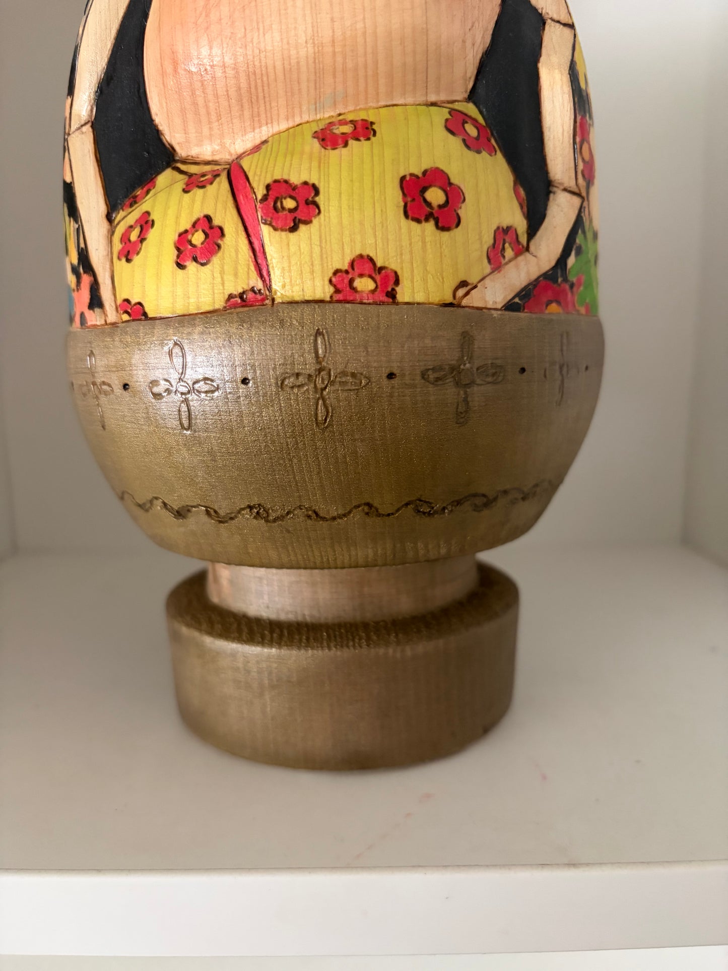 Modern Sosaku kokeshi by Yuko Yamazaki is part of her Easter Series - With box