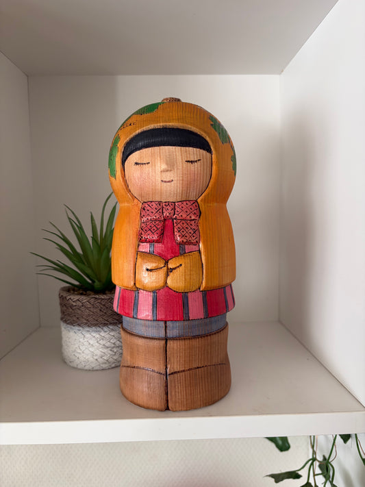 Modern Sosaku kokeshi by Yuko Yamazaki is part of her Halloween Series - With box