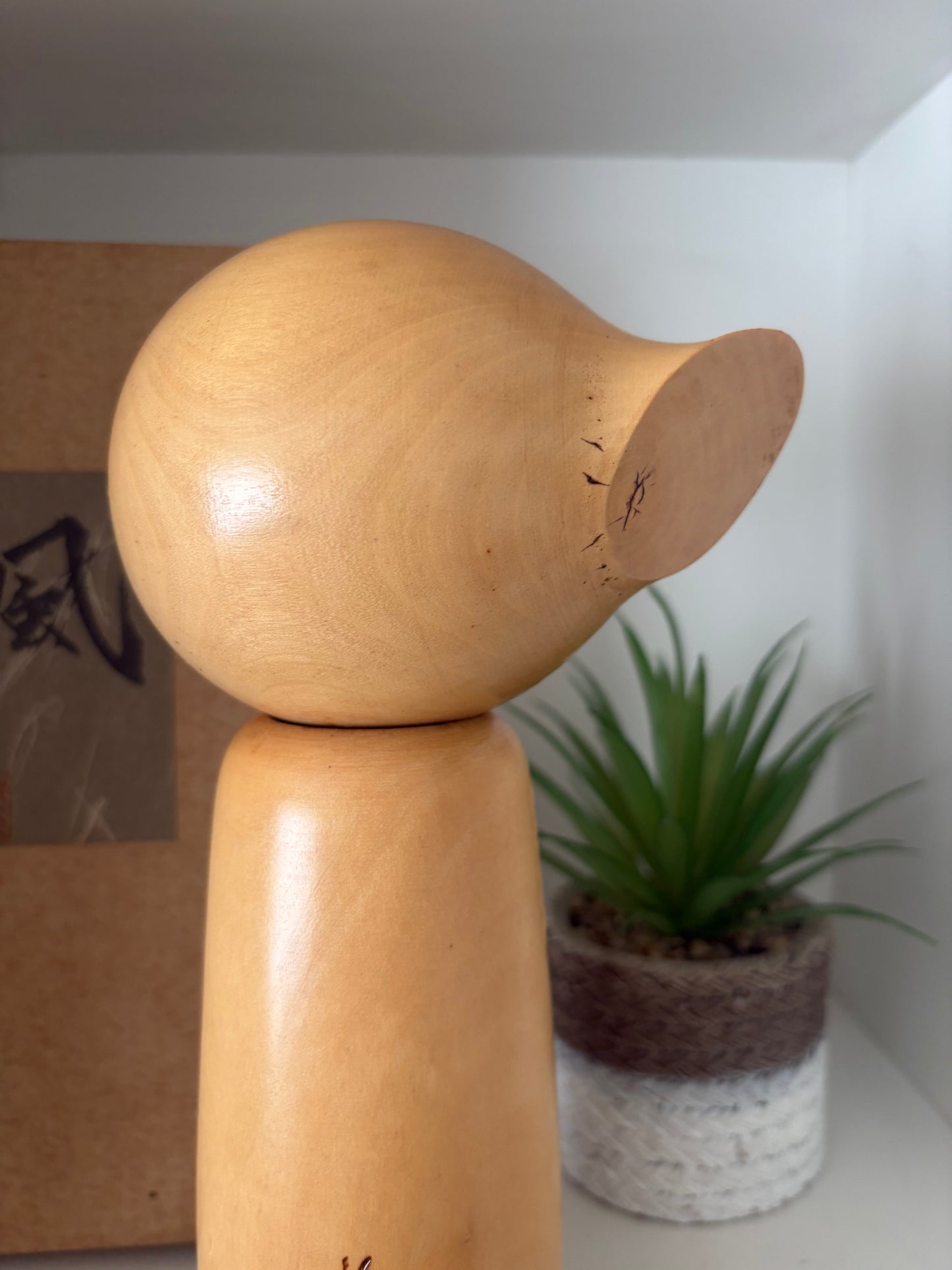 Rare vintage Sosaku kokeshi by Yuji Kawase (1925-) with original box