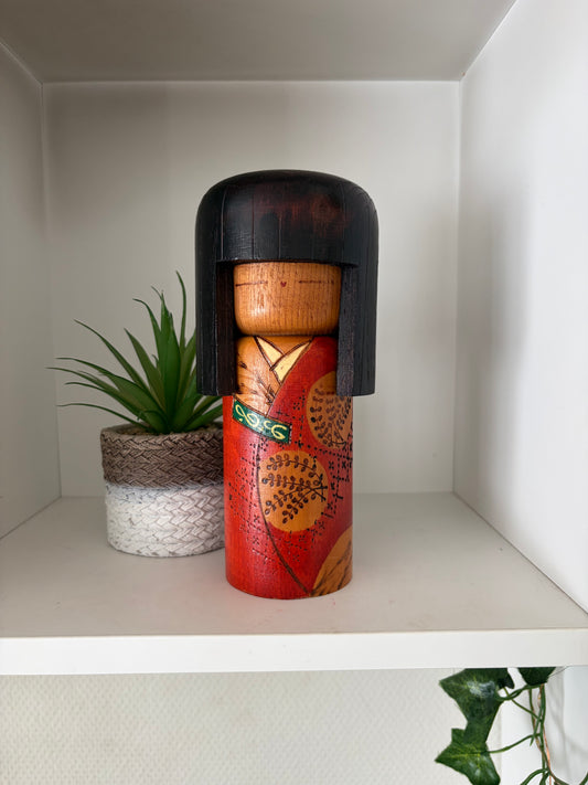 Vintage Gumma kokeshi by Kazuo Takamizawa (1927-)