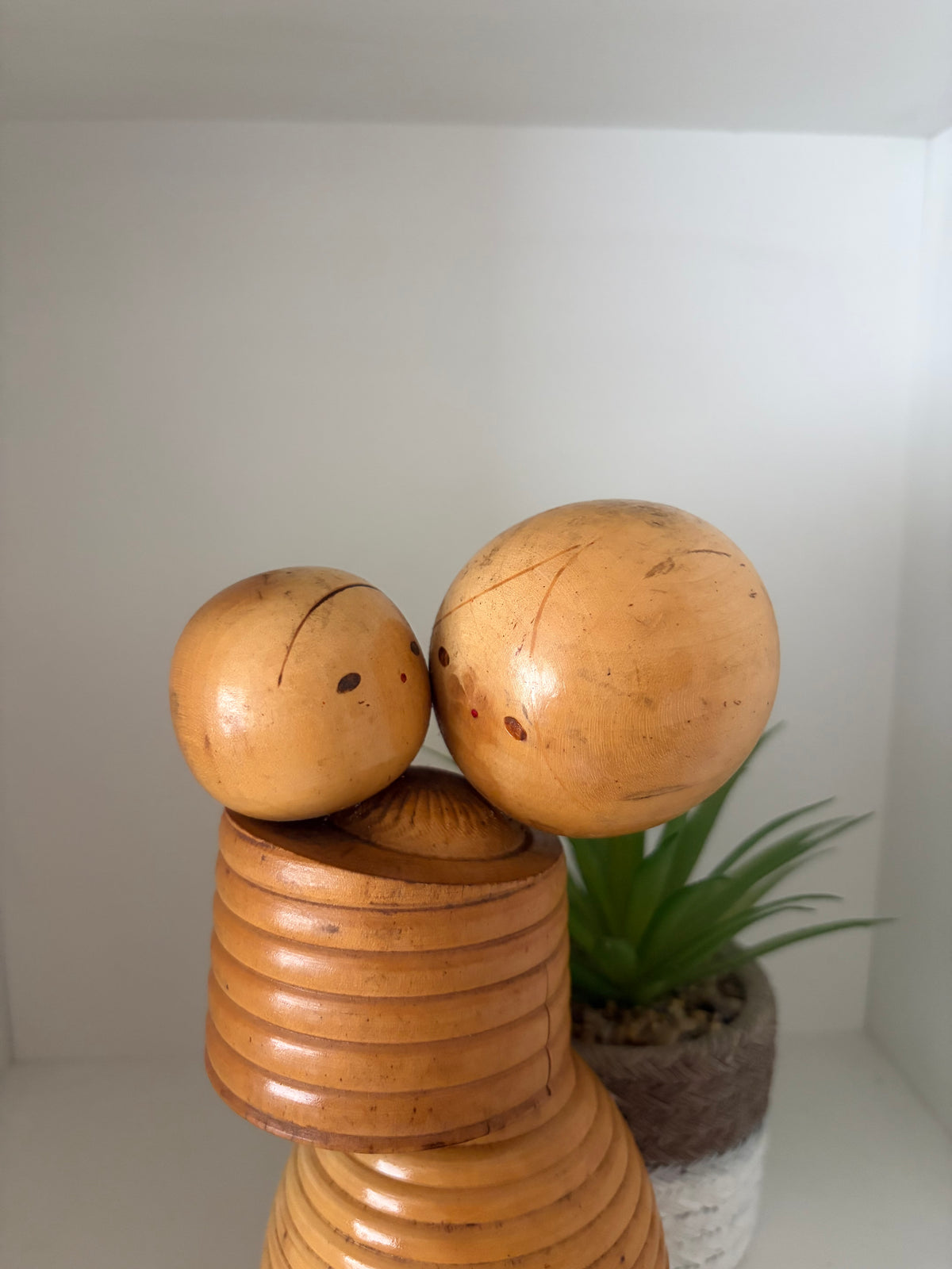 Rare vintage Sosaku kokeshi by Takeda Masashi (1930-2015) - Mother and child
