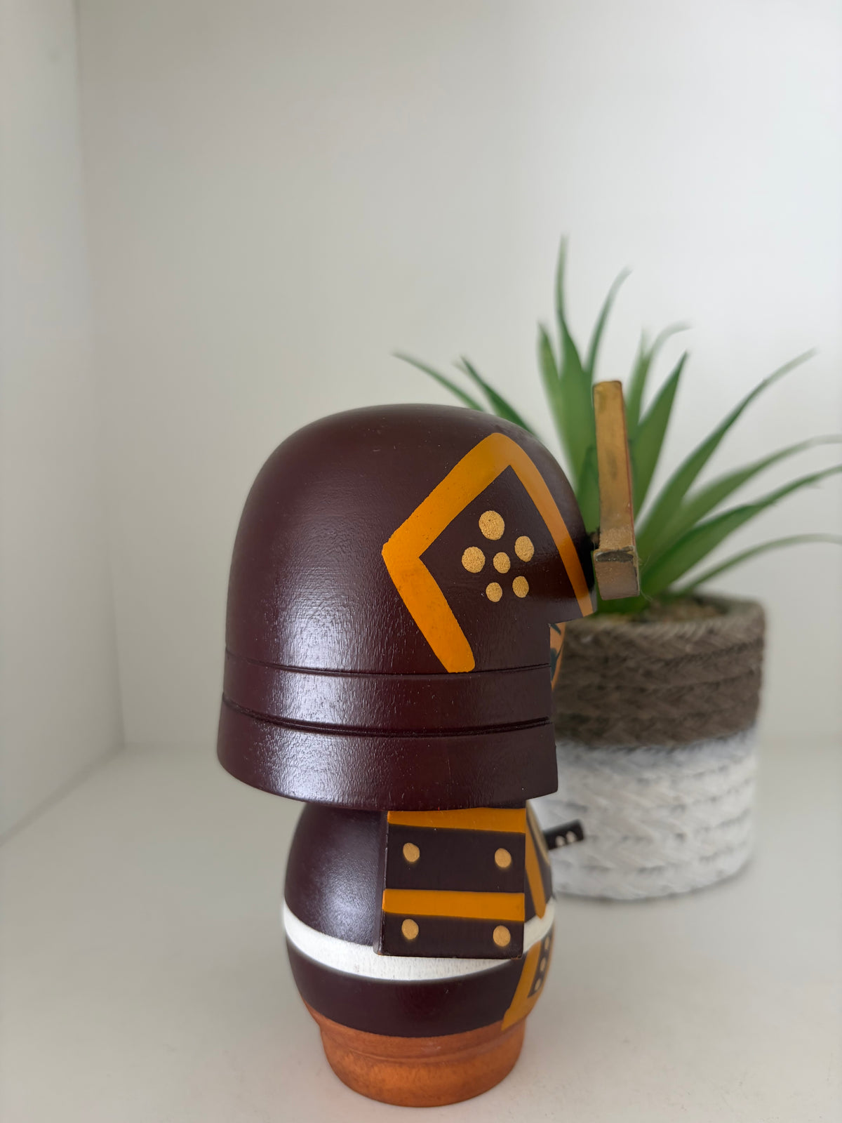 Lovely vintage Samurai kokeshi by Sato Soichi
