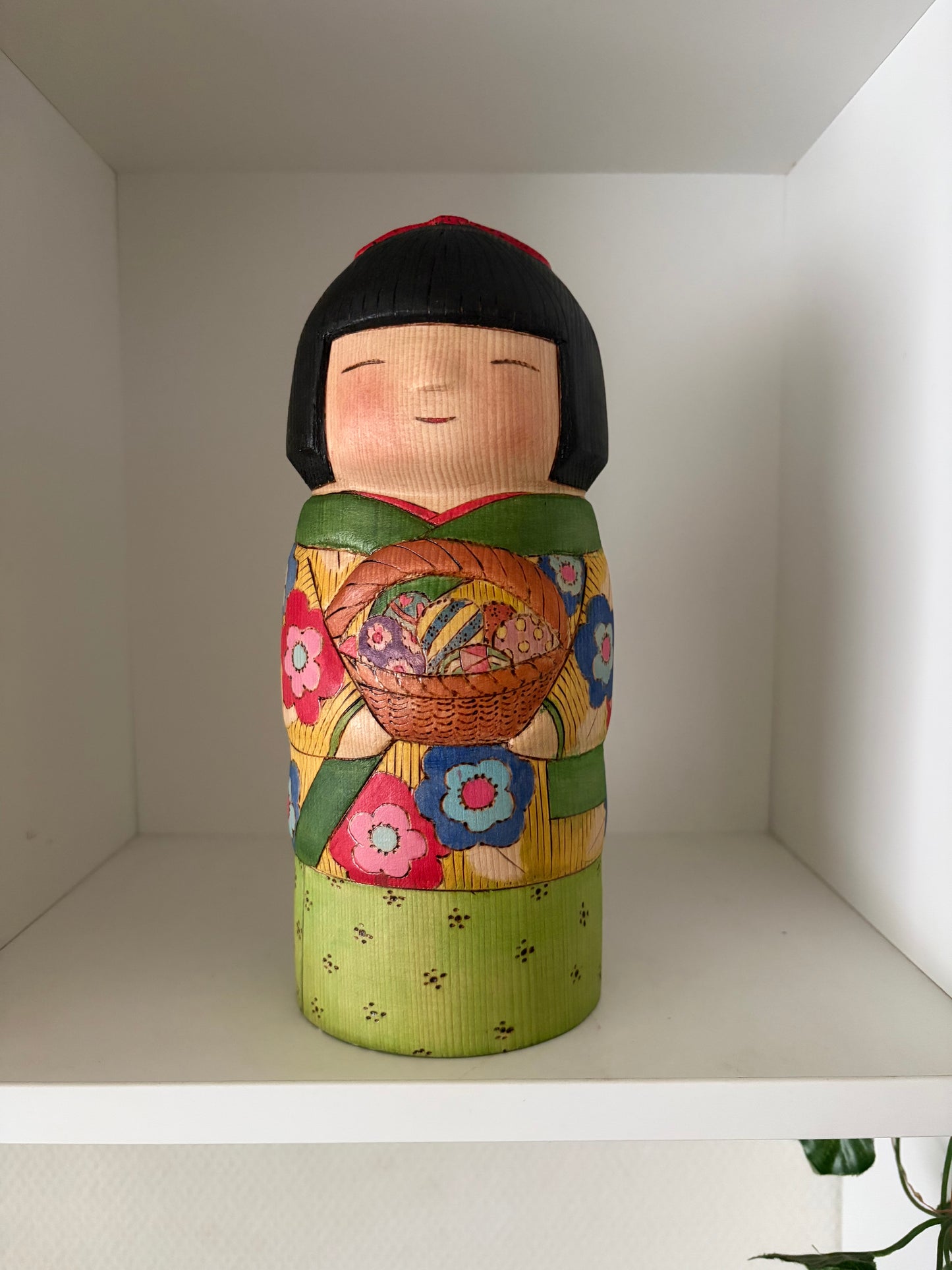 Modern Sosaku kokeshi by Yuko Yamazaki is part of her Easter Series - With box