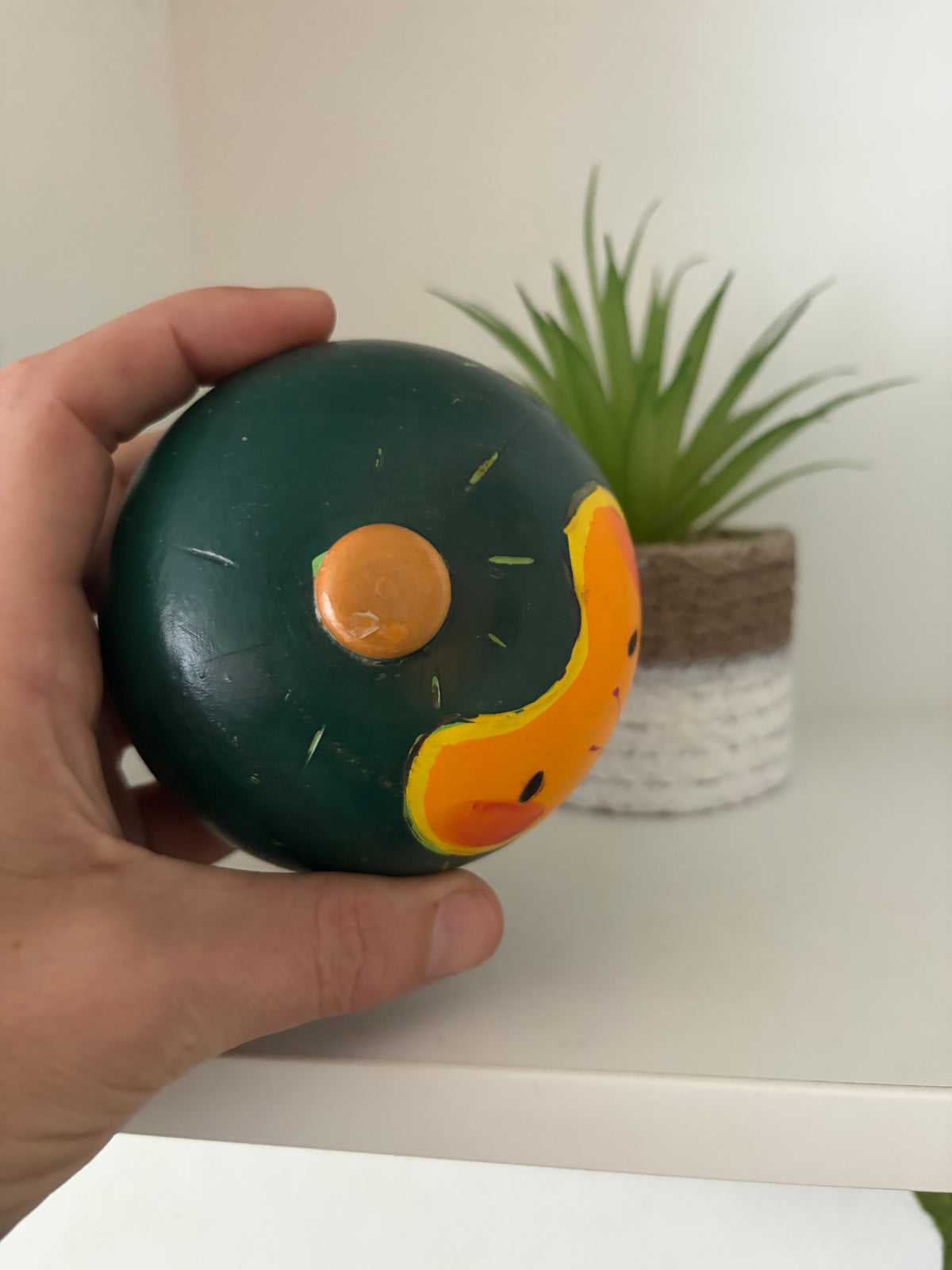 Rare vintage pumpkin kokeshi by Hiroe Fukushima