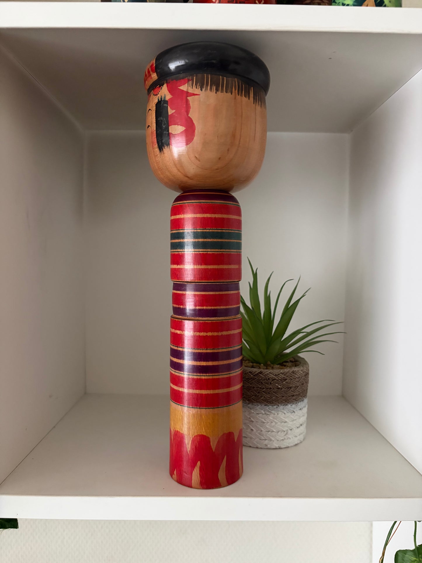 Vintage Yajiro kokeshi by Niiyama Hisashi with hat