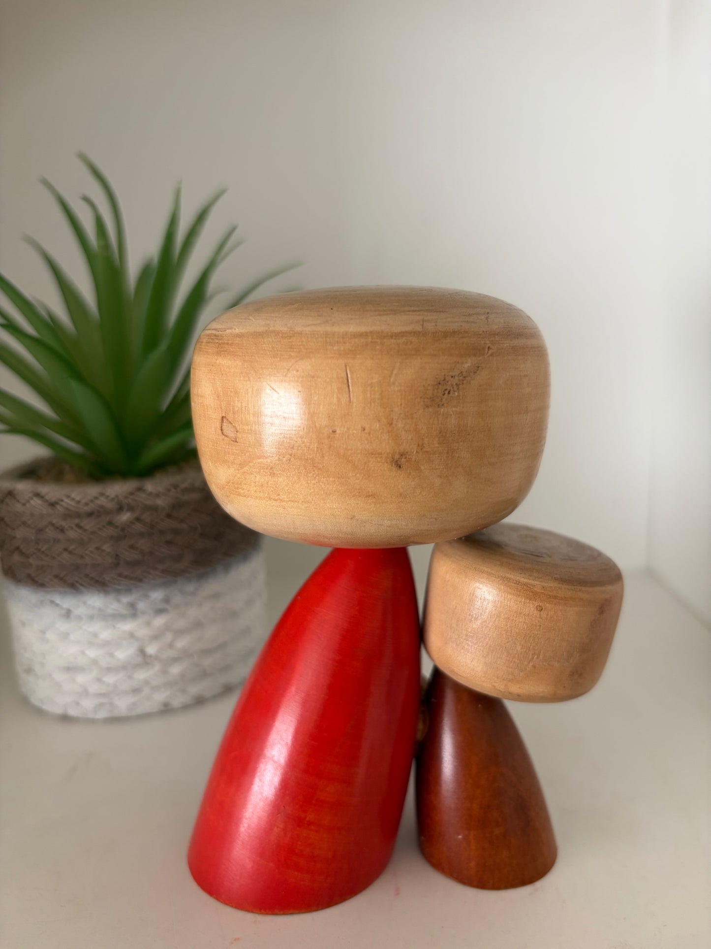 Exclusive Rare Vintage Creative Kokeshi by renowned artisan Ikuyoshi Yokozuka - Mother and child