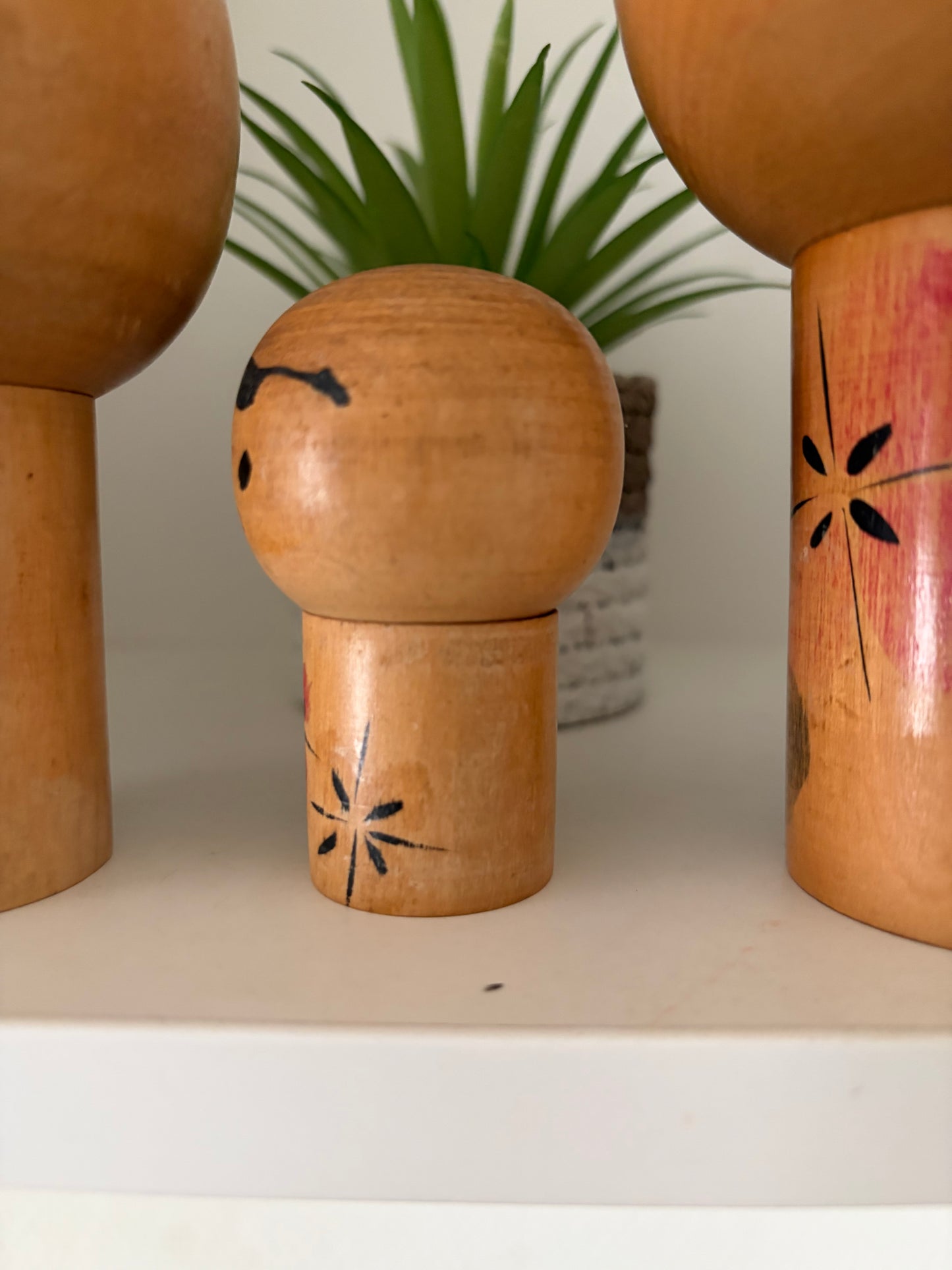 Rare Vintage set off two Creative Kokeshi by renowned artisan Ikuyoshi Yokozuka