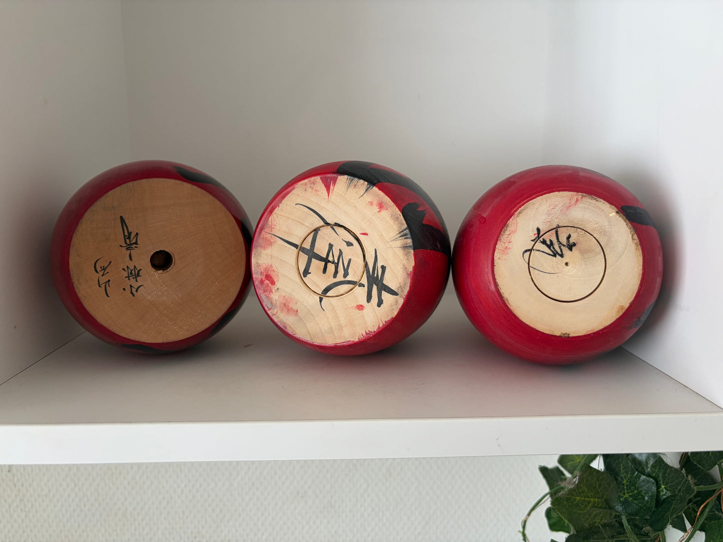 Complete first edition collection of 10 Daruma kokeshi by the Sony Family Club